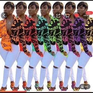 Sexy Graffiti Print Blouse